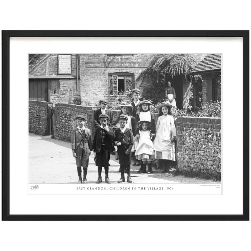 East Clandon, Children In The Village 1904 by Francis Frith - Single Picture Frame Print, 60cm H x 80cm W x 2.3cm D