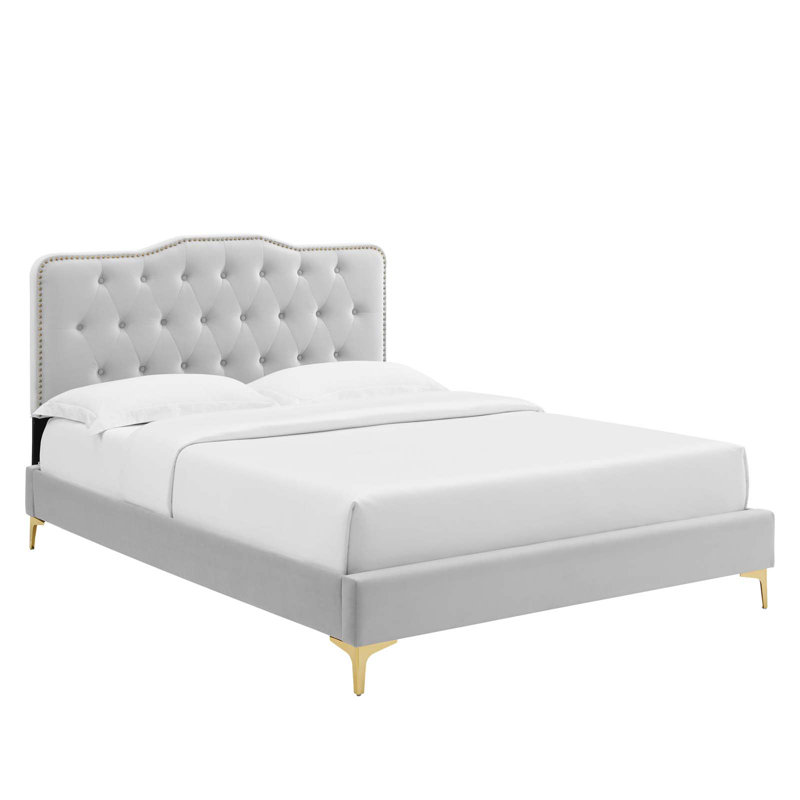 Modway Amber Platform Bed, Light Gray, Twin