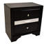 Table de chevet en bois noir à 2 tiroirs - Accessoire de chambre élégant avec tiroirs à extension complète et fonctionnel pour