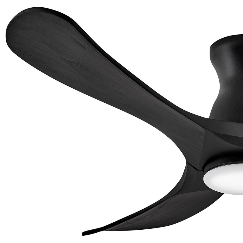 Swell Flush Illuminated 56" Integrated LED Smart Fan w/ HIRO Remote, Black