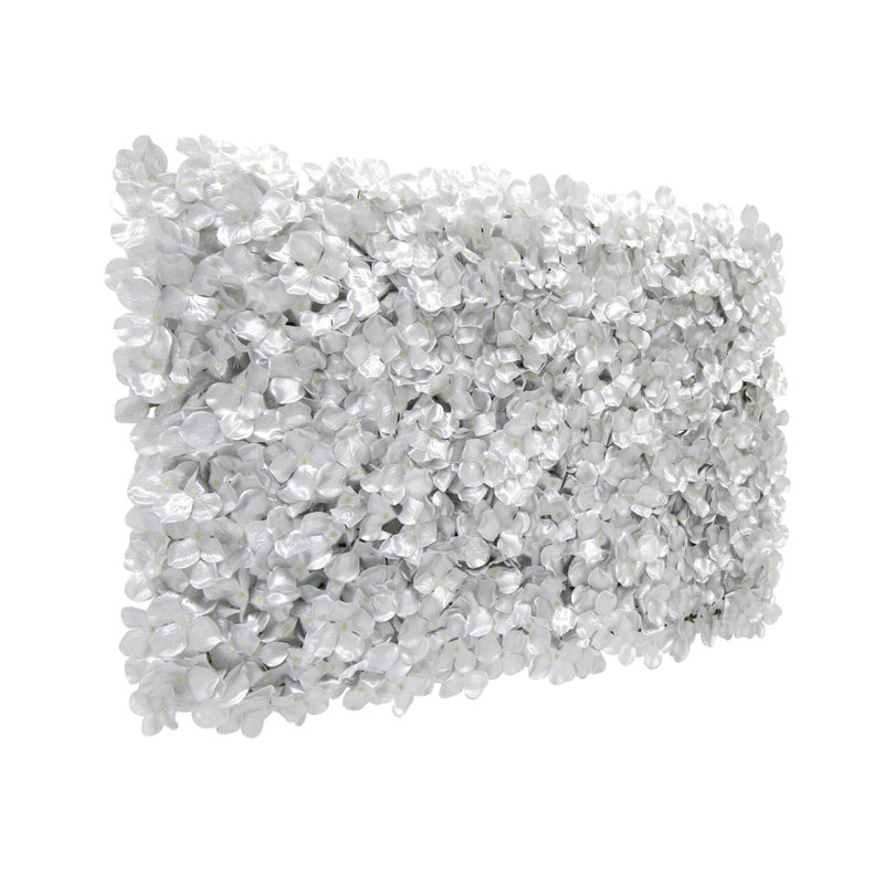 Écran d'intimité en forme de haie d'hortensia artificielle, Argent