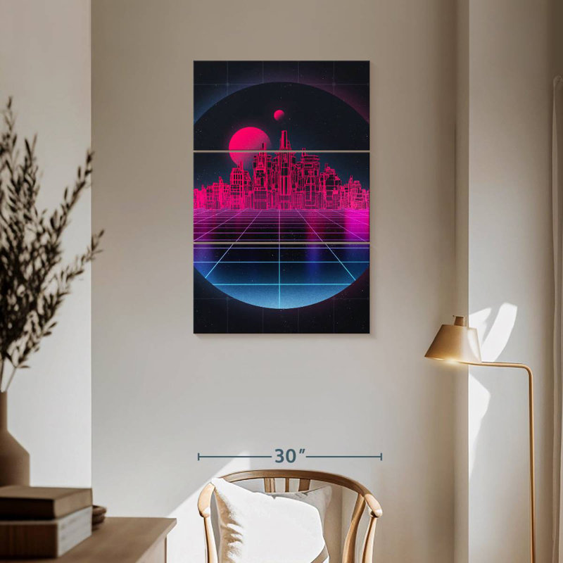 Kelan Neon Pink City, 57" H x 36" W