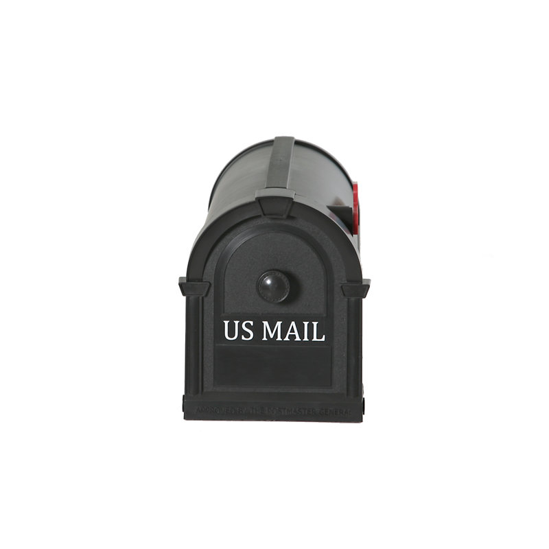 Hampton Plastic / Acrylic Post Mounted Mailbox, Black