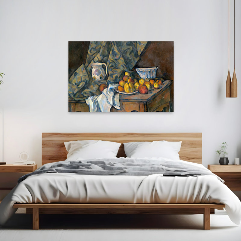 " Still Life With Apples And Peaches, C.1905 Abstract Contemporary Wall Art Print " by Paul Cezanne, H 40 po x l 60 po