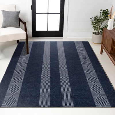 Tapis bleu marine / gris Braylyn