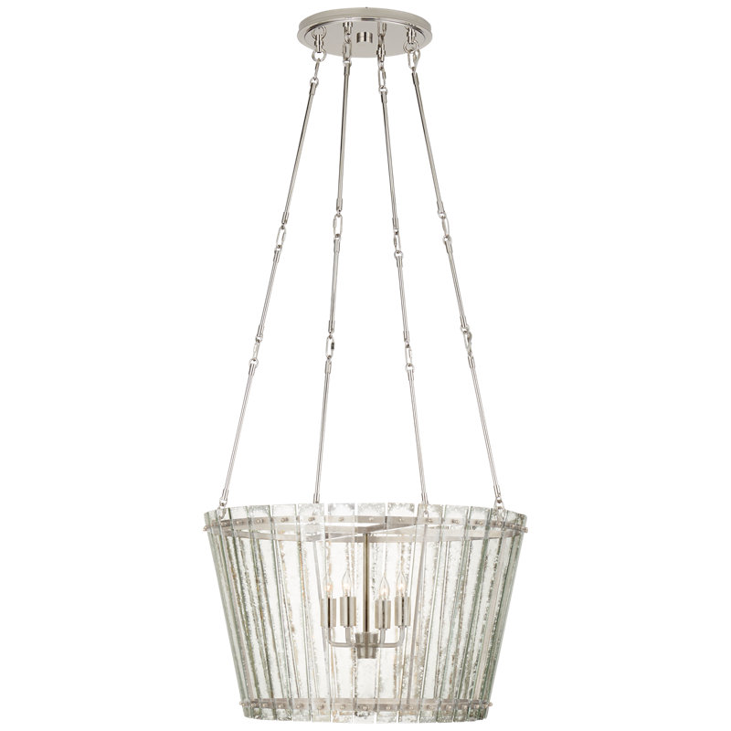 Carrier and Company Cadence Small Tall Chandelier, Polished Nickel, 15" H x 23.5" W x 23.5" D