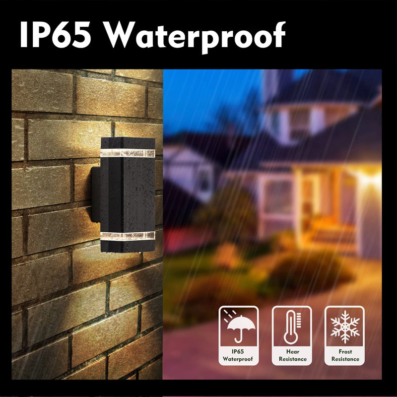 Garvens 23.11cm H Integrated LED Outdoor Sconce, Black
