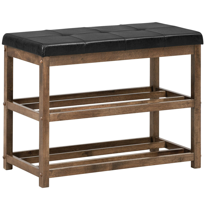Banc de rangement Manni, Brun / noir