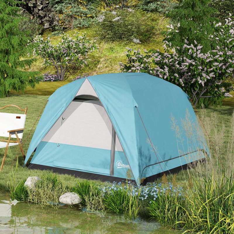 3 Person Tent, Navy Blue/Light Blue