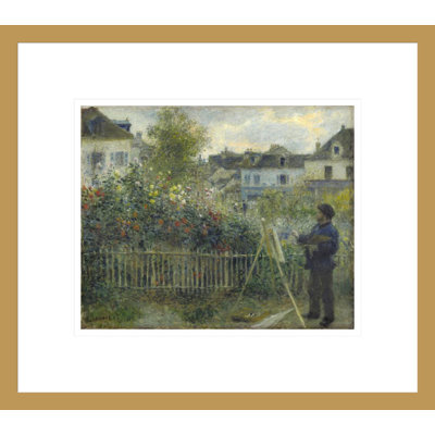 «Monet, peinture dans son jardin à Argenteuil» par Pierre-Auguste Renoir, impression giclée encadrée