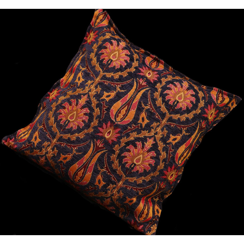 Coussin rectangulaire en chenille, Bleu marine