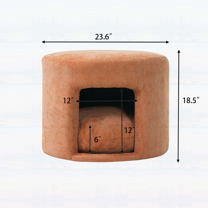 Repose-pieds pour animaux de compagnie avec coussin amovible, Orange
