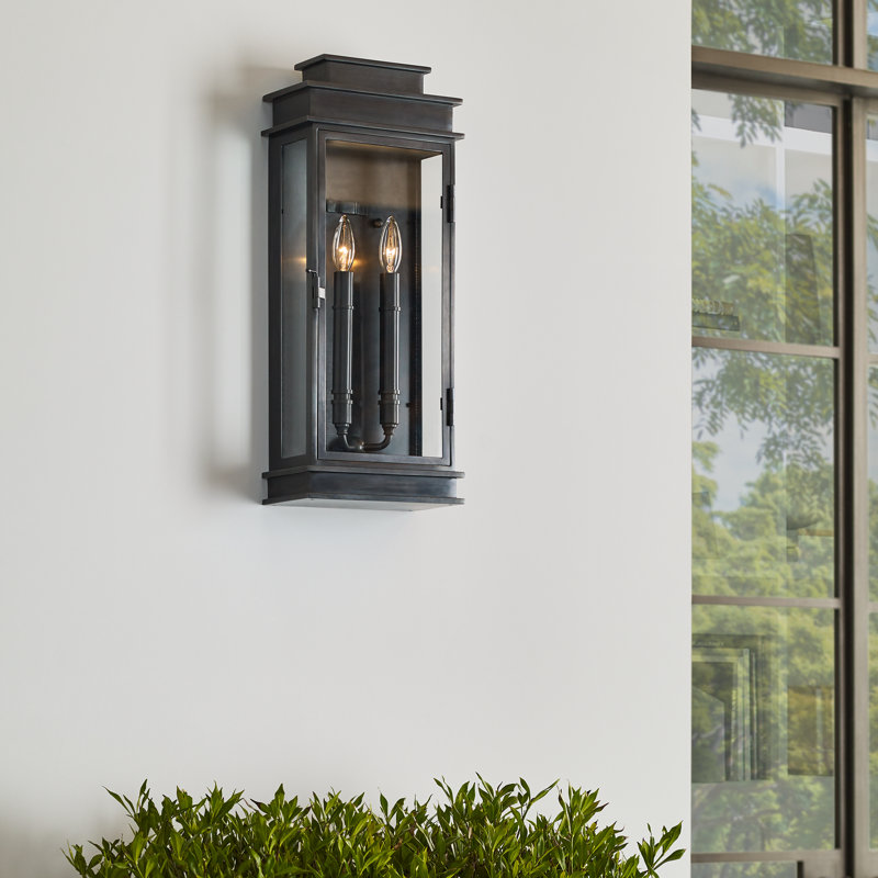 Chapman & Myers Linear Lantern Tall, Antique-Burnished Brass
