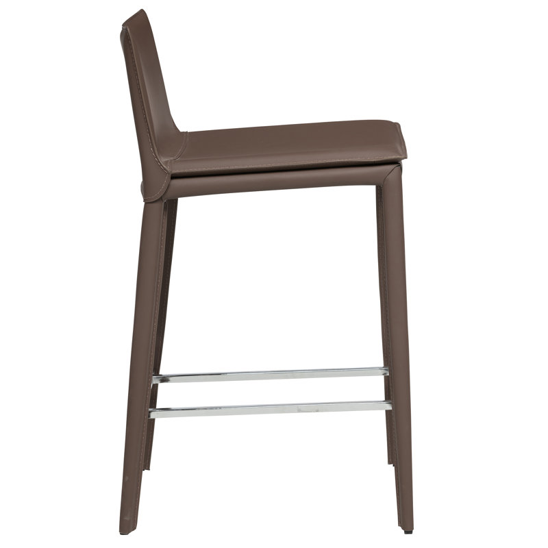 Tabouret de comptoir en cuir 25,5 po Holleman, Brun