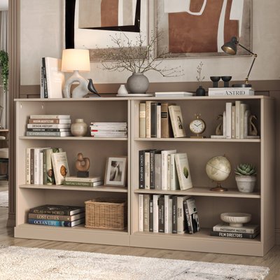 Bibliothèque 100% bois massif à 6 tablettes avec rangement ouvert et tablettes réglables, étagère de présentation, l 64 po x H 35,75 po