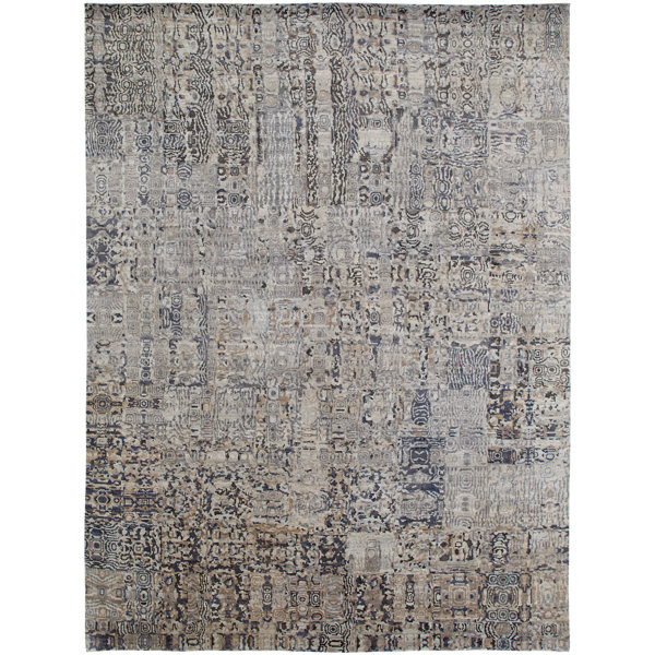 Greige Abstract Rug Madison Couture Rugs Abstract Hand-Knotted Grey Area Rug | Perigold