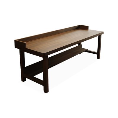Bureau d'écriture rectangulaire en bois massif brun noisette