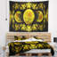 Tapisserie abstraite à motif fractal exotique jaune-28497297