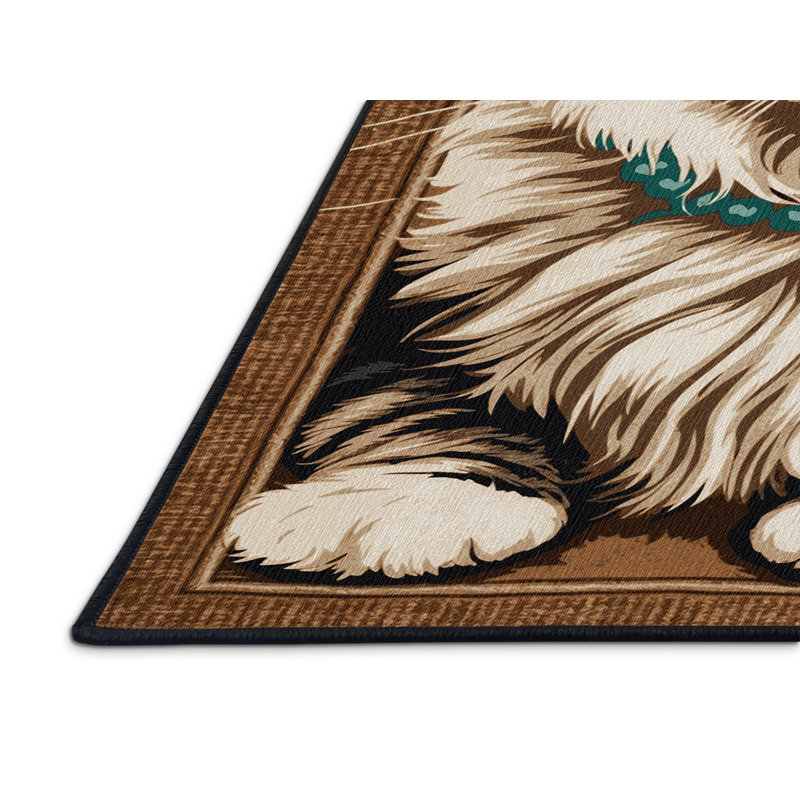 Washable Chantilly Tiffany Cats Area Rug, Round 5'