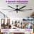 120" 7 Aluminum Blades Commercial Industrial Ceiling Fan With Remote Control, Extra Large HVLS Ceiling Fan For Warehouse Shop Barn Gym, No Light