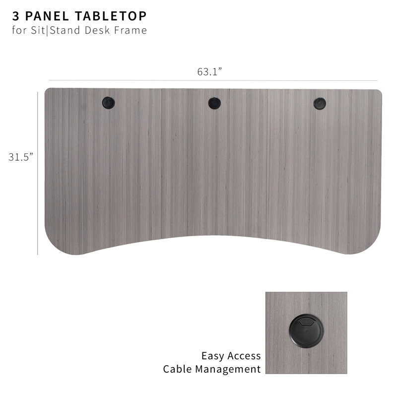 63.1in x 31.5in Table Top, Dark Gray