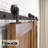 T-Shape Design Top Mount Black Rustic Standard Single Track Two Door Barn Door Hardware Kit (Door Not Included)-2044176650