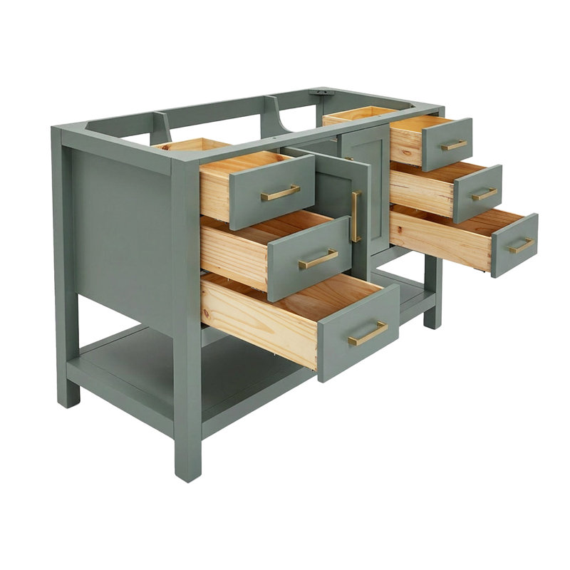 Base de meuble-lavabo simple 54 po Pawley, Vert rétro
