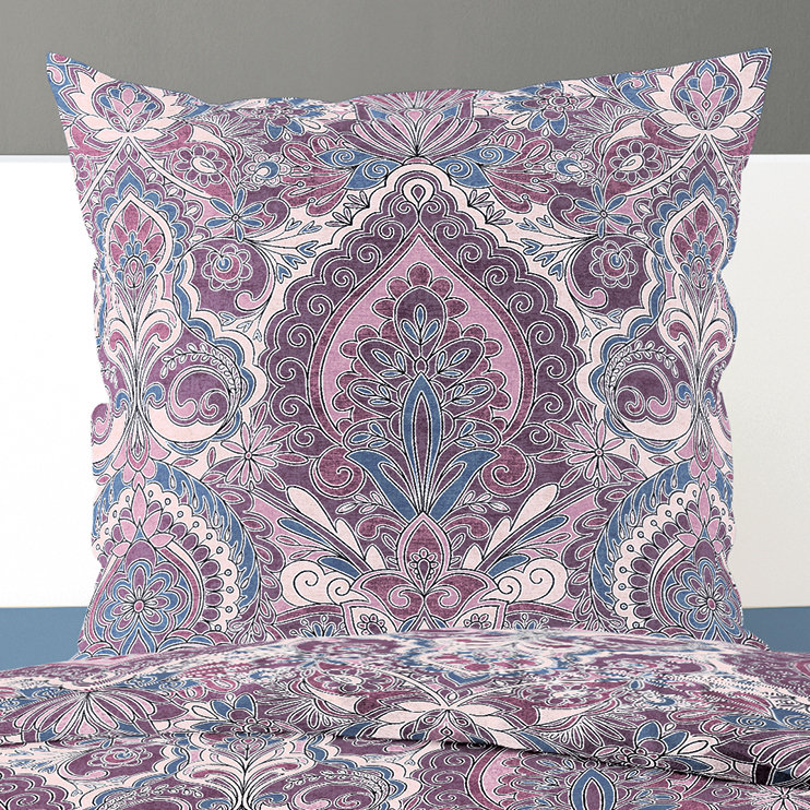 Paisley Duvet Cover Set with Pillowcases Included, 155 x 220cm Duvet Cover + 1 Pillowcase, Viola