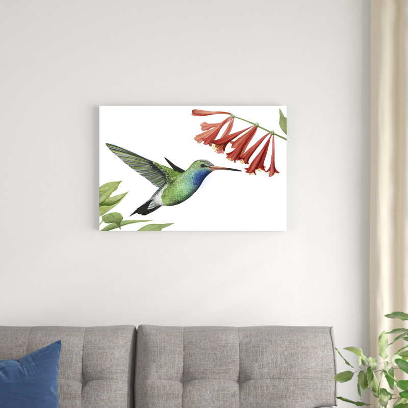 Colibri et fleur II, H 20 po x l 30 po x P 1,25 po