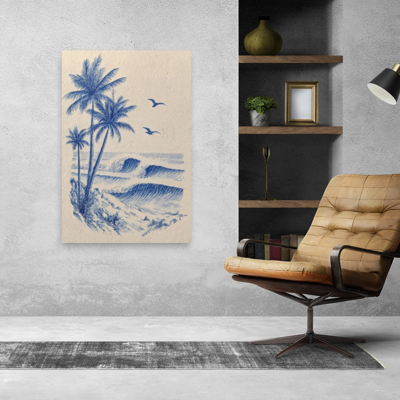 Reproduction d'art plage contemporaine, 48" H x 32" W