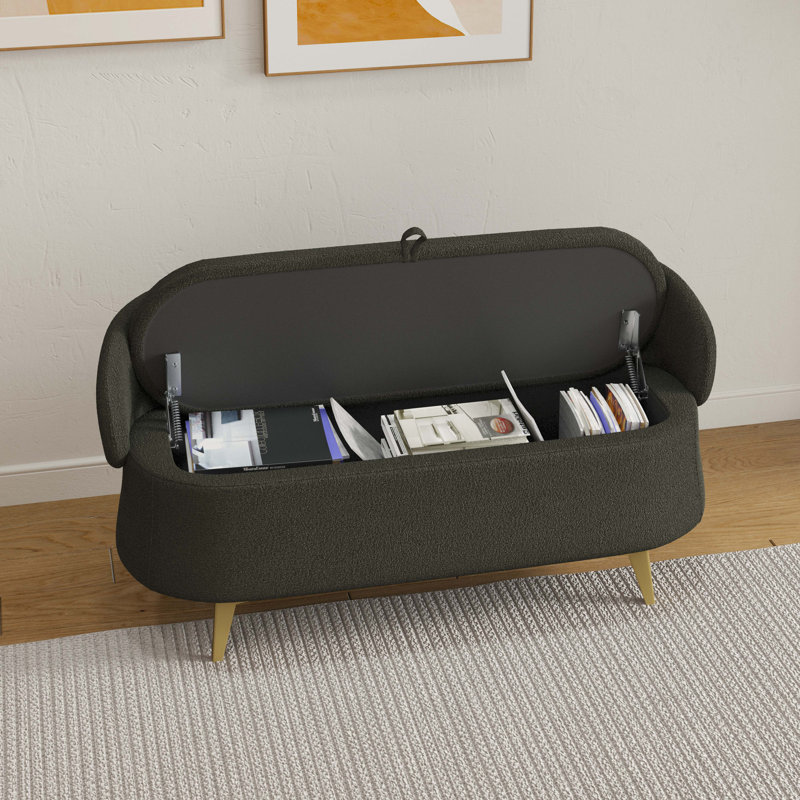 Tamike 50-Inch Multi-Functional Long Rectangular Bed End Storage Sofa Stool, Green