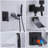 6.89" Wall Mount Tub Faucet with Waterfall Tub Spout, Wall Mounted Bathtub Faucet with Handheld Shower-64737188
