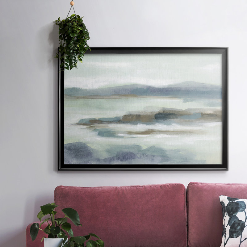 Toile tendue avec châssis en I Soft Shores_2773391, Noir, H 14 po x l 20 po x P 1,5 po