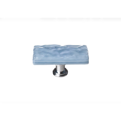 Glacier 2" Skinny Powder Blue Long Glass Cabinet Hardware Knob