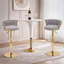 Ensemble de 2 tabourets de bar modernes en velours tissé, réglables en hauteur, pivotants et avec dossier, chaises de bar rembourrées avec base dorée pour cuisine, bar ou salle à manger.-364817337