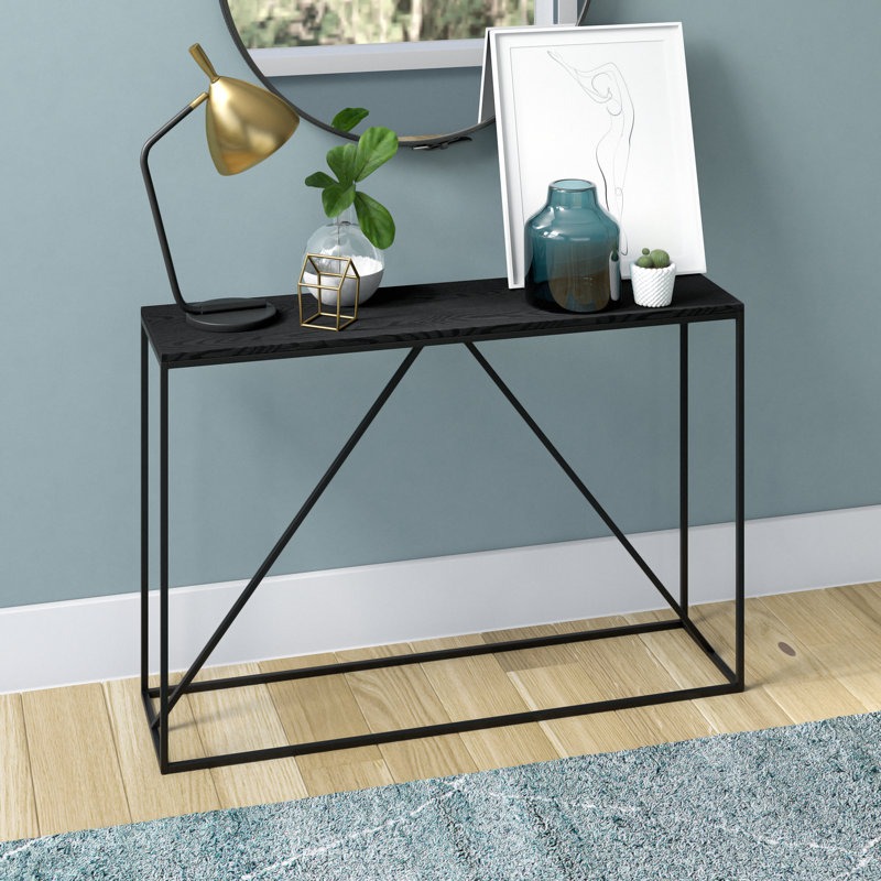 Console Table, 76 H x 114 W x 30 D cm, Black Grain