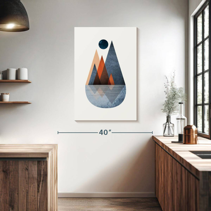 Avery Minimalist Mid-Century Orange Navy II, 39" H x 26" W
