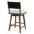 Modern Rustic Swivel Solid Wood Barstool With Twine Woven Backrest And Stirrups-1275229977