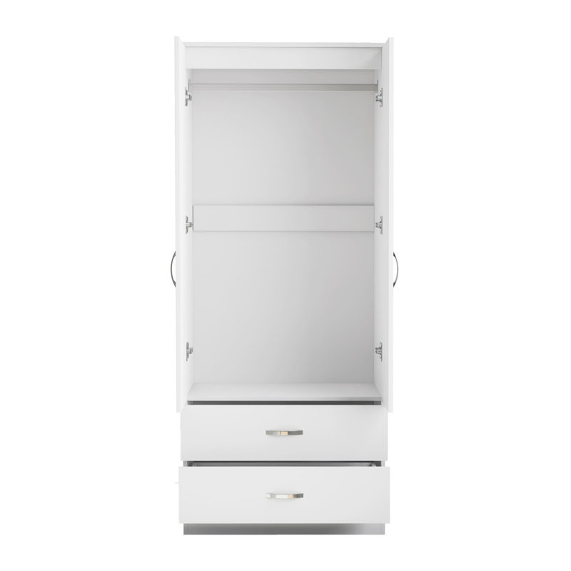 2 Door Wardrobe, Matt White