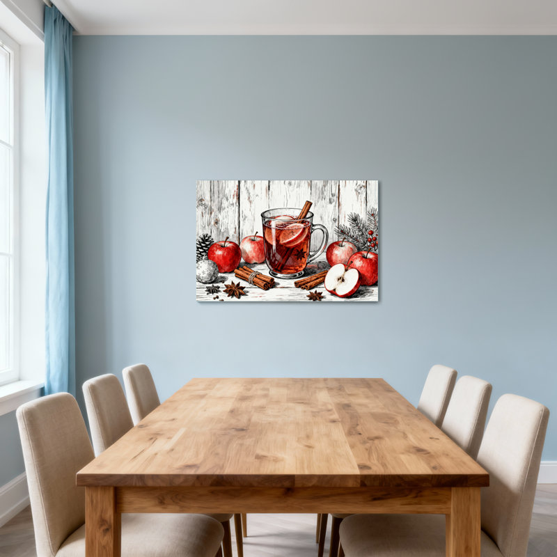 Christmas Apple Cinnamon Spiced Tea Winter Scene