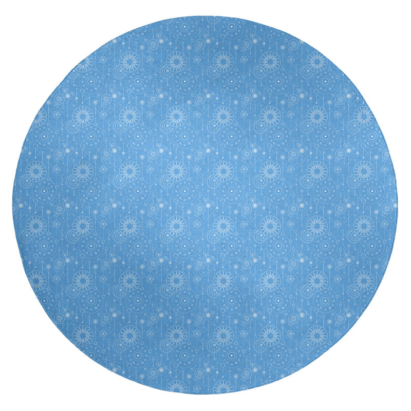 Chenille Toile Indoor Rug, Round 5'