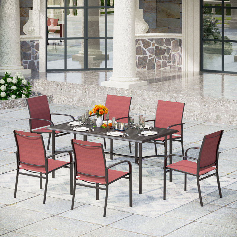 Argyri 6 - Person Patio Dining Set with Rectangular Table