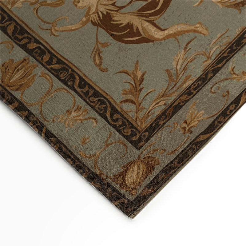 Tapis d'intérieur et d'extérieur brun français, Rectangle 9 pi x 12 pi