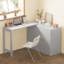 Lit simple escamotable avec bureau réglable et amp; Coussin pliable, gris - aucun sommier requis, robuste Durable pour les petits espaces-1139872424