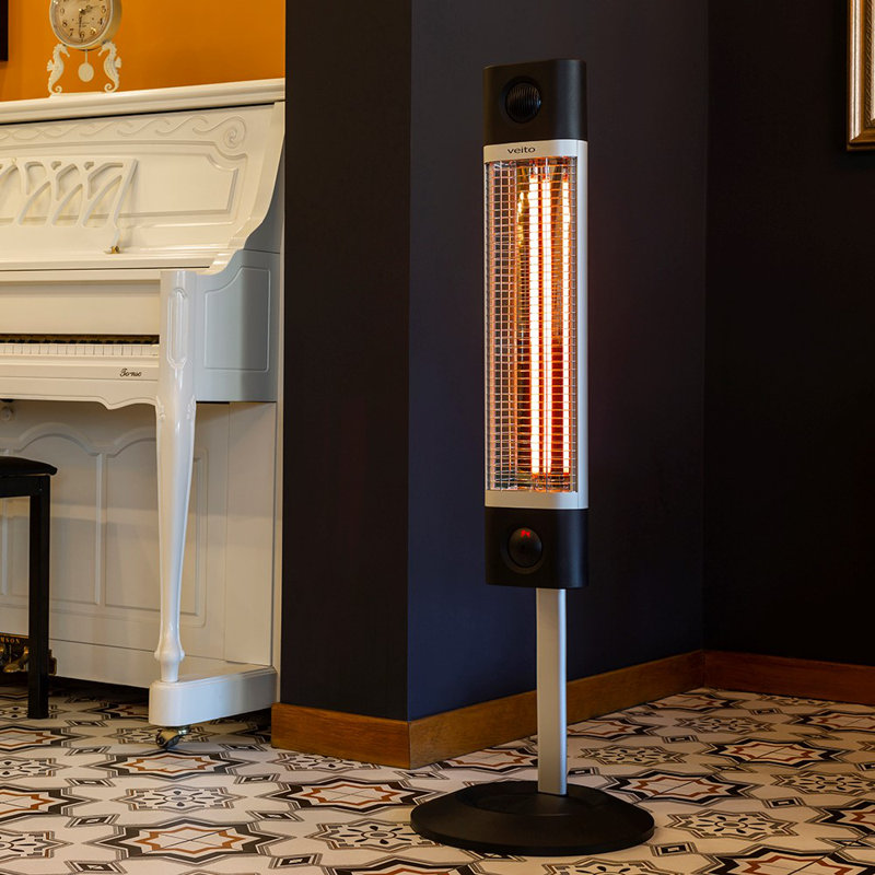 Veito 1800W 6000 BTU Electric High Efficiency Tower Space Heater with Adjustable Thermostat and with Digital Display, Black