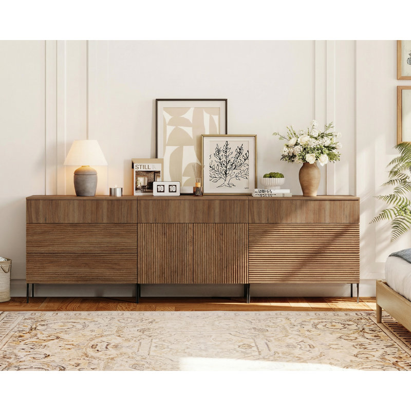 94.5 " W 7 - Drawer Dresser, Walnut