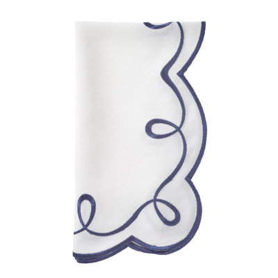 Ribbon Twirl Cotton Blend Scalloped Napkins