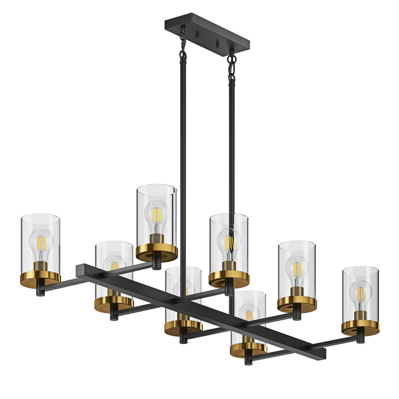 Schmeling 8-E26 Light 60W Black Finished Dimmable Adjustable Chandelier