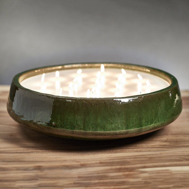 Grapefruit Juniper Scented Jar Candle with Stoneware Holder, 5.5" H x 19" W x 19" D, Jar 288.3 oz.
