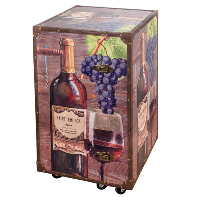 Denyel Cabinet/Enclosed Storage Wine Bottle Rack Brown